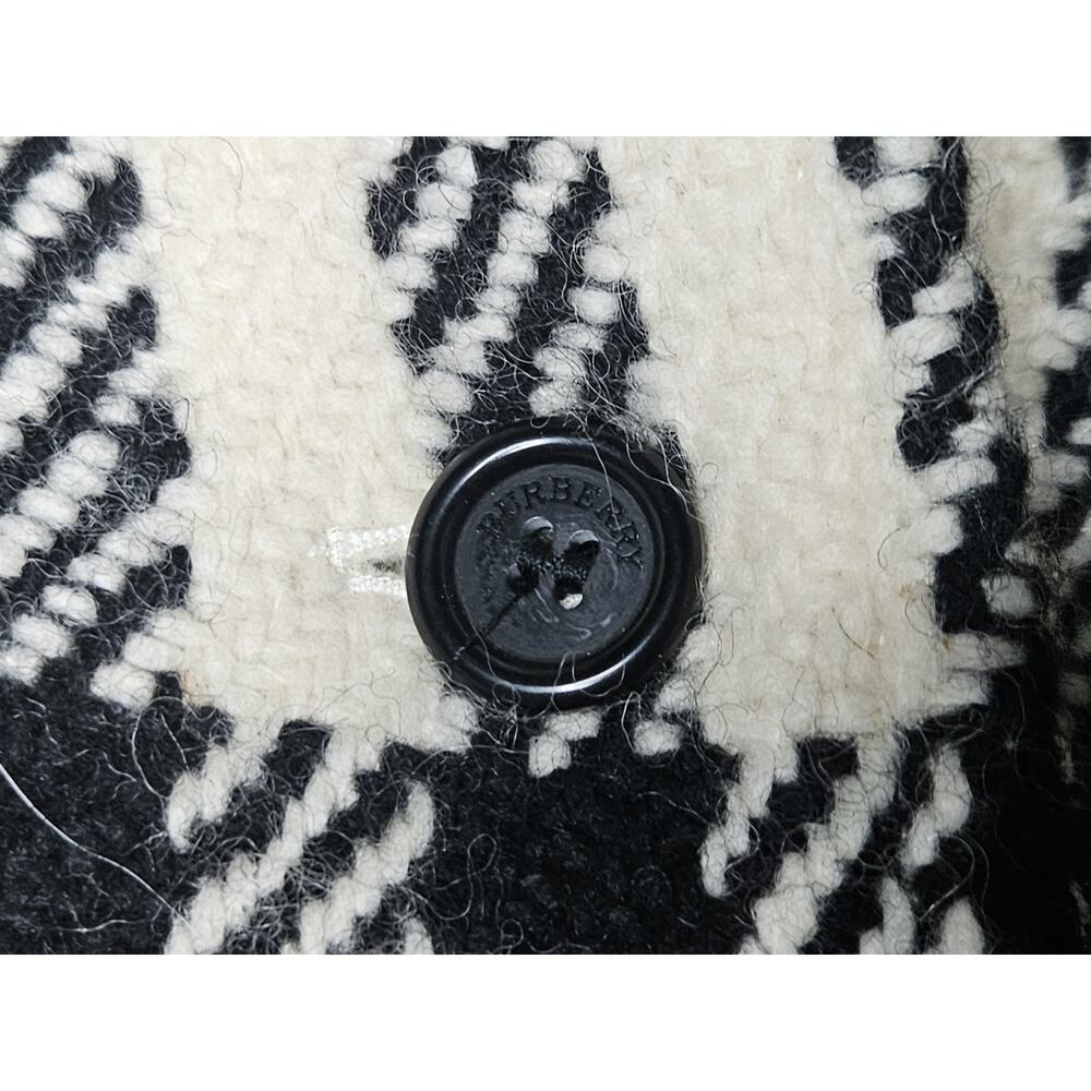 Burberry White Cream Ivory Black Plaid London England Coat Womens Size 6 - Picture 3 of 11